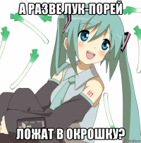 а разве лук-порей ложат в окрошку?