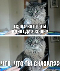Если я кот,то ты идиот,да,хозяин? Что -что ты сказал??