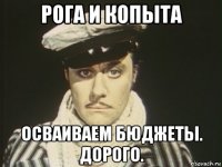 рога и копыта осваиваем бюджеты. дорого.