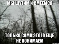 мы шутим и смеемся только сами этого еще не понимаем