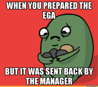 when you prepared the ega but it was sent back by the manager