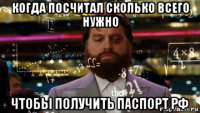 когда посчитал сколько всего нужно чтобы получить паспорт рф