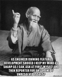  as engineer owning feature development should i keep my mind as sharp as i can, ask at first myself and then reporter for any opened / unresolved issues?