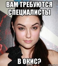 вам требуются специалисты в окис?