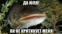 да юля! он не критикует меня