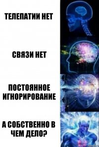 Телепатии нет Связи нет Постоянное игнорирование А собственно в чем дело?