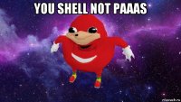 you shell not paaas 