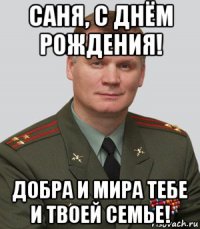 саня, с днём рождения! добра и мира тебе и твоей семье!