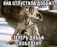 яна отпустила добби? теперь добби свободен!!