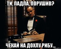 ти, падла, порушив? чекай на дохлу рибу...