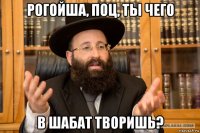 рогойша, поц, ты чего в шабат творишь?