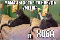 мама:ты хоть что нибудь умееш? я: