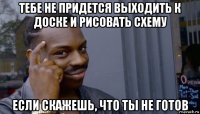 тебе не придется выходить к доске и рисовать схему если скажешь, что ты не готов