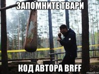 запомните твари код автора brff