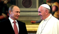 Создать мем Путин Франциск