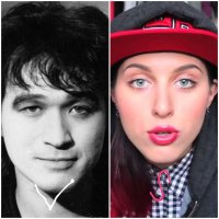 Создать мем Виктор цой vs катя клэп