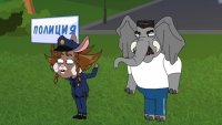Создать мем Зайчиха И слон