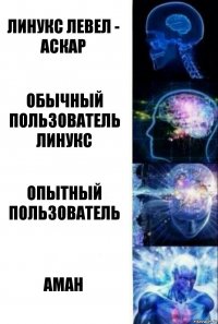 Линукс левел - Аскар Обычный пользователь линукс опытный пользователь АМАН