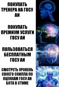 Покупать тренера на госу аи покупать премиум услуги госу аи пользоваться бесплатным госу аи Смотреть уровень своего скилла по оценкам госу аи бота в стиме