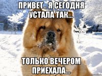 привет.. я сегодня устала так... только вечером приехала...