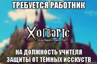 требуется работник на должность учителя защиты от тёмных исскуств