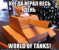 когда играл весь день world of tanks!