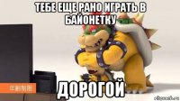 тебе еще рано играть в байонетку дорогой