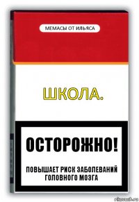 Школа. Мемасы от Ильяса Осторожно! Повышает риск заболеваний головного мозга