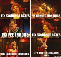 Fix exchange rates fix connection bugs fix fee errors Fix exchange rates add language changing let's create merchandize shop