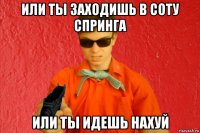 или ты заходишь в соту спринга или ты идешь нахуй