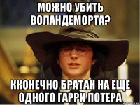 можно убить воландеморта? кконечно братан на еще одного гарри потера