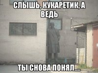 слышь, кукаретик, а ведь ты снова понял....