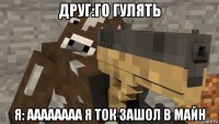 друг:го гулять я: аааааааа я ток зашол в майн