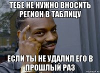 тебе не нужно вносить регион в таблицу если ты не удалил его в прошлый раз