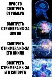 просто смотреть стримера смотреть стримера из-за шуток смотреть стримера из-за его скила смотреть стримера из-за его сапорта