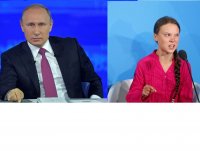 Создать мем Путин-тунберг
