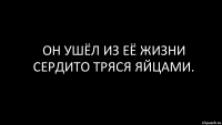 ОН УШЁЛ ИЗ ЕЁ ЖИЗНИ СЕРДИТО ТРЯСЯ ЯЙЦАМИ.