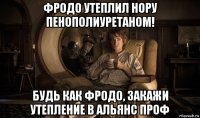 фродо утеплил нору пенополиуретаном! будь как фродо, закажи утепление в альянс проф