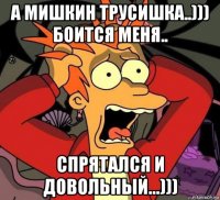 а мишкин трусишка..))) боится меня.. спрятался и довольный...)))