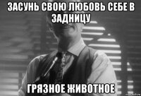 засунь свою любовь себе в задницу грязное животное