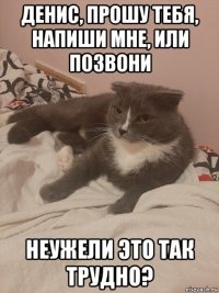 денис, прошу тебя, напиши мне, или позвони неужели это так трудно?