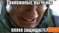 свиножопые, вы че нас плохо защищаете?