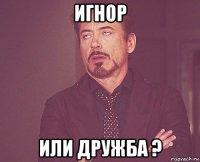 игнор или дружба ?