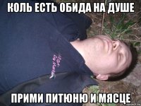коль есть обида на душе прими питюню и мясце