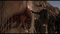 Создать мем Starship Troopers - Brain Bug - Оно боится