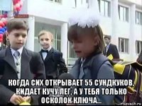  когда сих открывает 55 сундкуков, кидает кучу лег, а у тебя только осколок ключа...