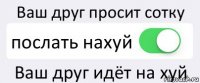 Ваш друг просит сотку послать нахуй Ваш друг идёт на хуй