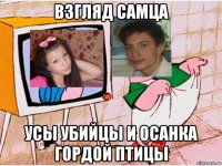 взгляд самца усы убийцы и осанка гордой птицы