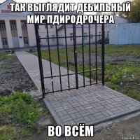 так выглядит дебильный мир пдиродрочера во всём
