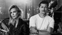 Создать мем Charlize theron  brad pitt